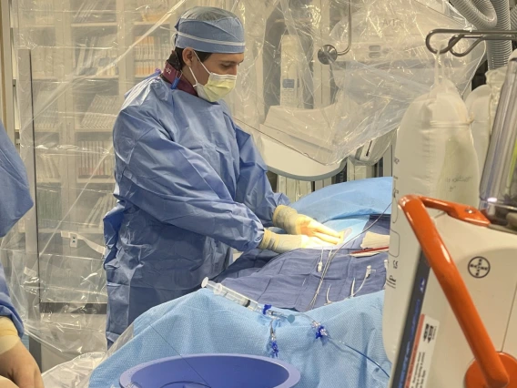 a nurse anesthesiology resident practicing during a clinical placement