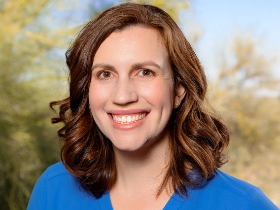 Head and shoulders shot of Jessica Rainbow