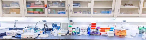 Lab counter top with equipment