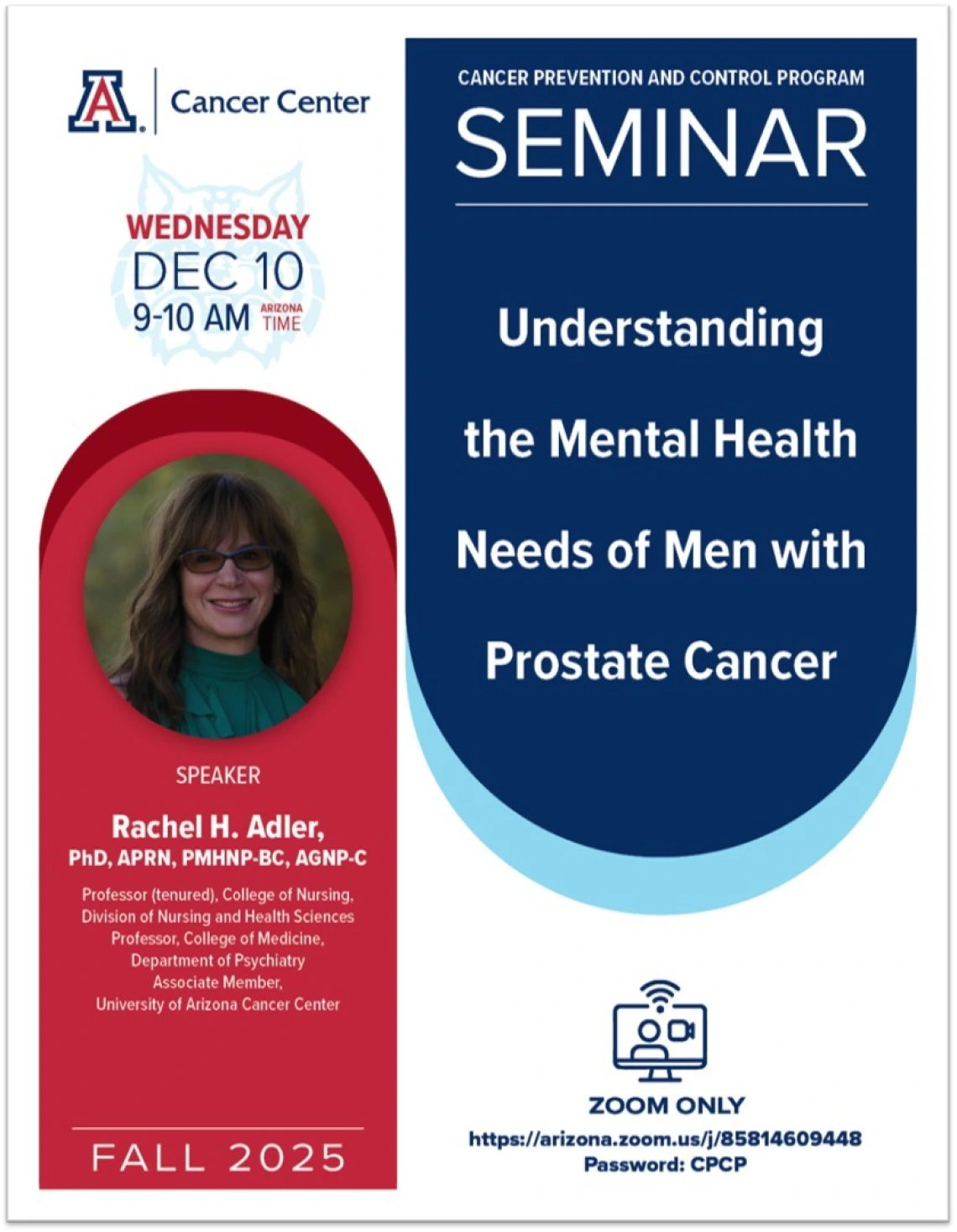 Poster titled "Understanding the Mental Health Needs of Men with Prostate Cancer"