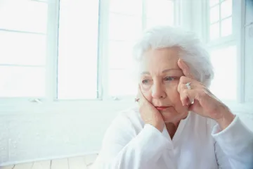 picture of a sad older lady