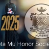 Graduation tassel with university cap A and 2025, the Sigma Theta Tau logo and the words Beta Mu Honor Society