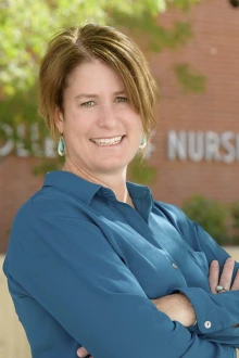head and shoulders shot of Helena Morrison outside
